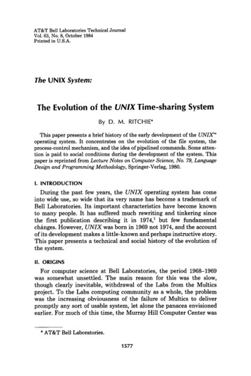 The UNIX System: The Evolution Of The UNIX Timesharing 