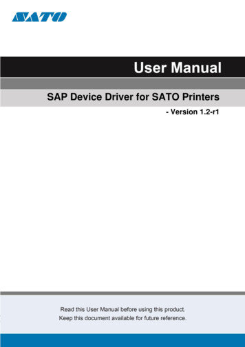 SAP Device Driver For SATO Printers - SATO Asia Pacific