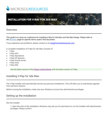 V-Ray For 3ds Max Installation Guide - Microsol Resources