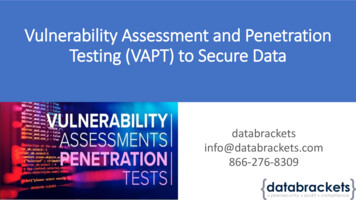 Vulnerability Assessment And Penetration Testing To Secure .