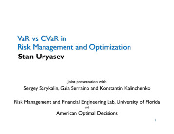 VaR Vs CVaR In Risk Management And Optimization