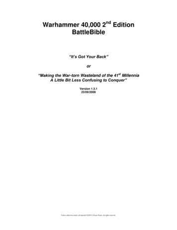 Warhammer 40,000 2nd Edition BattleBible - Kerlin.de