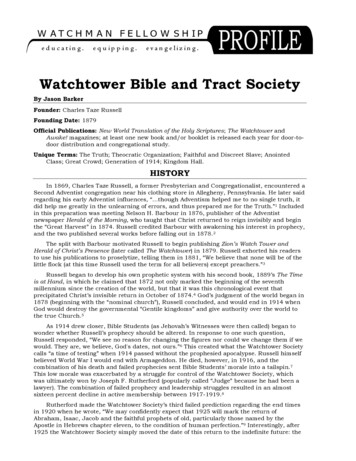 Watchtower Bible And Tract Society