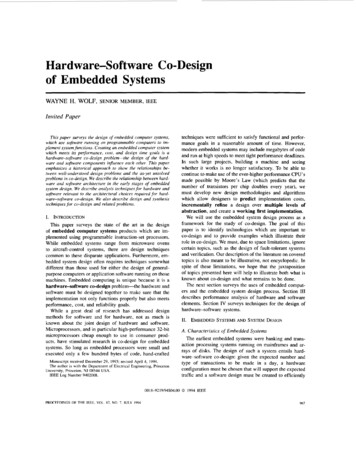 Hardware-software Co-design Of Embedded Systems .