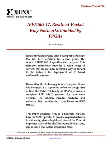 Xilinx, IEEE 802.17, Resilient Packet Ring Networks Enabled By FPGAs .