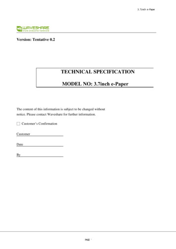 3.7inch E-Paper Specification - Tme.eu