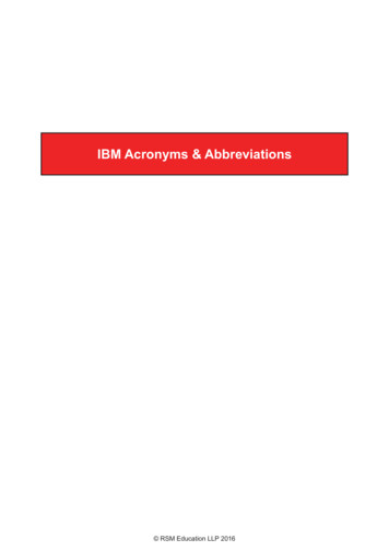 IBM Acronyms & Abbreviations - RSM