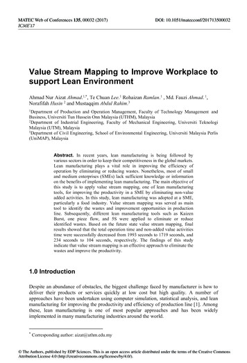Value Stream Mapping To Improve Workplace To Support 