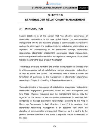 Chapter 3 Stakeholder Relationship Management