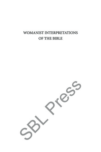 Womanist Interpretations Of The BiBle