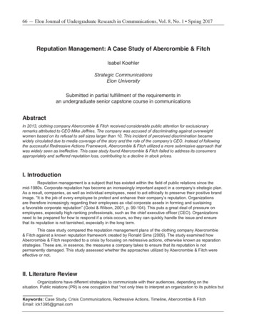 Reputation Management: A Case Study Of Abercrombie & 