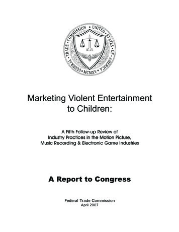 Marketing Violent Entertainment To Children