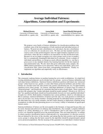 Average Individual Fairness: Algorithms, Generalization And . - NeurIPS