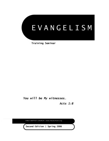 Evangelism Training Booklet 2nd Ed 2006
