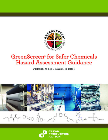 GreenScreen For Safer Chemicals Hazard Assessment Guidance