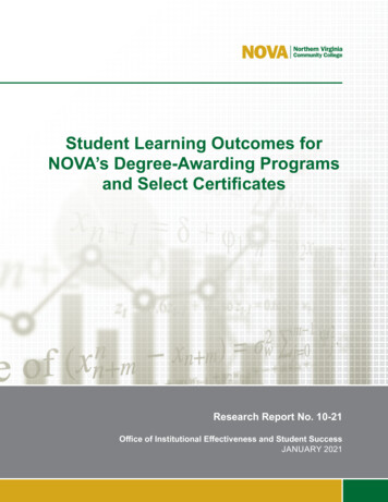 Student Learning Outcomes For NOVA's Degree-Awarding Programs And .