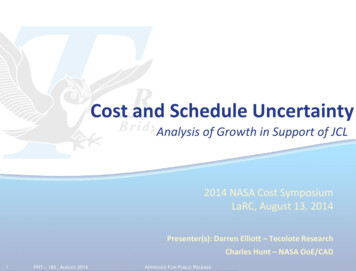 Cost And Schedule Uncertainty - NASA