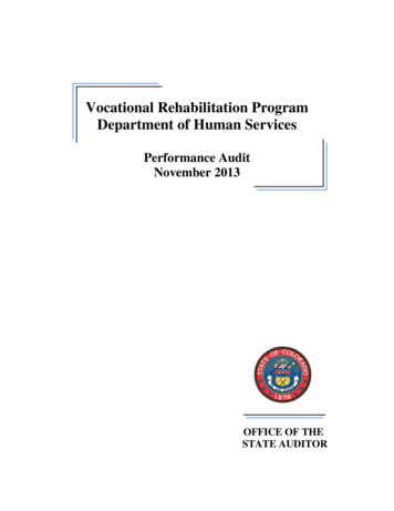 Vocational Rehabilitation Program Performane Audit - Colorado