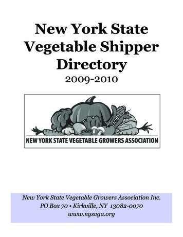 New York State Vegetable Shipper Directory