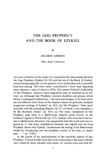 THE GOG PROPHECY AND THE BOOK OF EZEKIEL