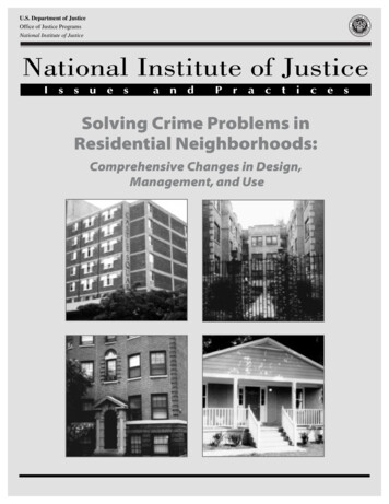 Solving Crime Problems In Residential Neighborhoods