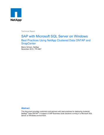 O Technical Report SAP With Microsoft SQL Server On Windows