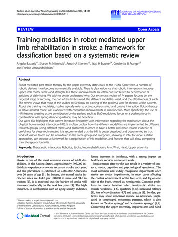 REVIEW Open Access Training Modalities In Robot-mediated .