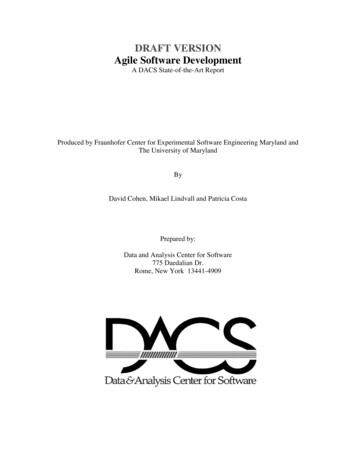 DRAFT VERSION Agile Software Development