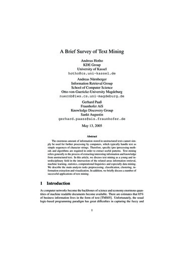 A Brief Survey Of Text Mining - UFPE