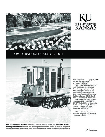 Graduate Catalog - University Of Kansas