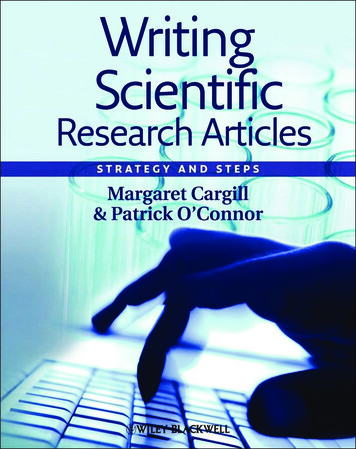 Writing Scientific Research Articles: Strategy And Steps