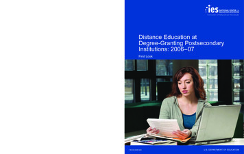 Distance Education At Degree-Granting Postsecondary Institutions: 2006-07