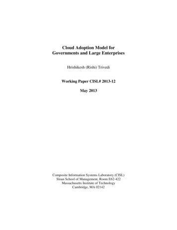 Cloud Adoption Model For Governments And Large Enterprises