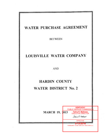 LOUISVILLE WATER COMPANY - Kentucky