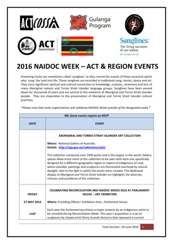 2016 Naidoc Week Act & Region Events - Actcoss