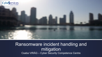 Ransomware Incident Handling And Mitigation