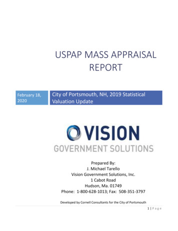 USPAP Mass Appraisal Report - City Of Portsmouth