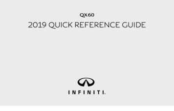 Qx60 2019 Quick Reference Guide - Infiniti