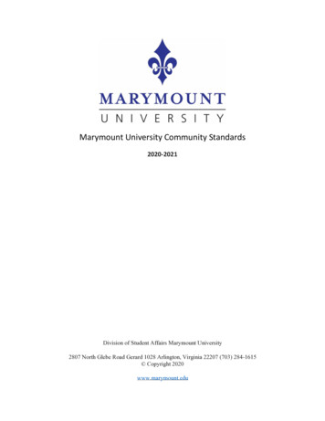Marymount University Community Standards