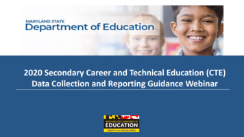 2020 Secondary Career And Technical Education (CTE) Data Collection And .