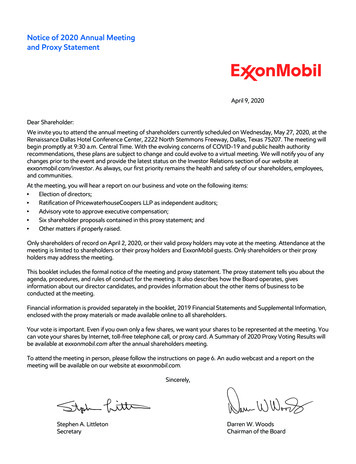 2020 Proxy Statement - ExxonMobil