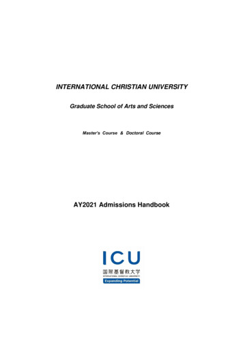 AY2021 Admissions Handbook - 国際基督教大学（ICU）