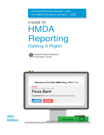 A GUIDE TO HMDA Reporting