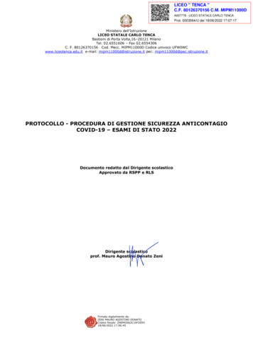 Protocollo - Procedura Di Gestione Sicurezza Anticontagio Covid-19 .