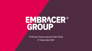 Embracer Group Acquires Dark Horse 21 December 2021