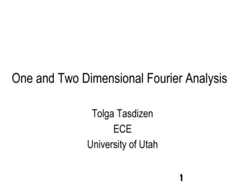 One And Two Dimensional Fourier Analysis