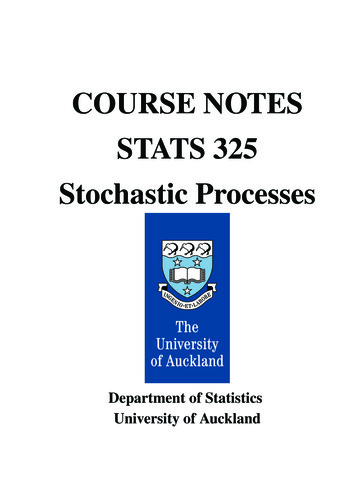 COURSE NOTES STATS 325 Stochastic Processes - Auckland