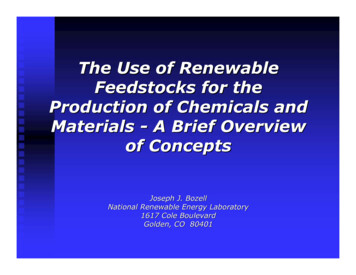 The Use Of Renewable Feedstocks For The Production Of .