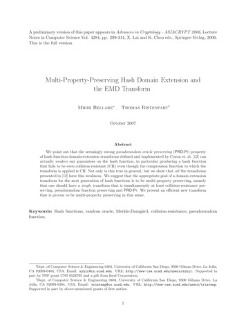Multi-Property-Preserving Hash Domain Extension And The EMD . - IACR