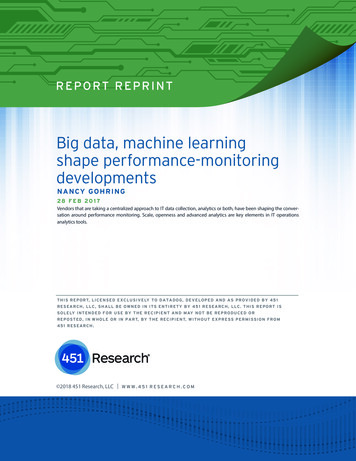 Big Data, Machine Learning Shape Performance-monitoring Developments